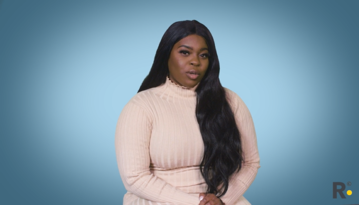 Nyeesha speaks directly to camera